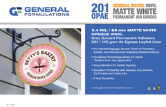 Concept 201OPAE Matte Permanent Printable Vinyl w/ Air Egress (5 yr)